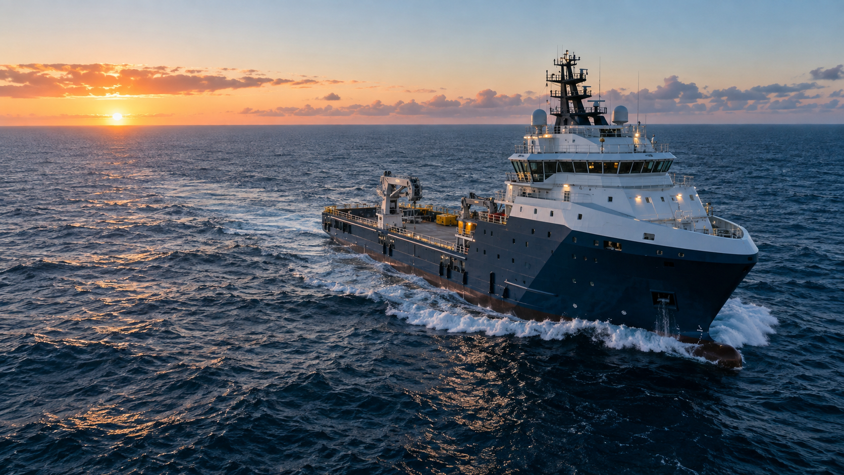Illustrative offshore vessel at sea
